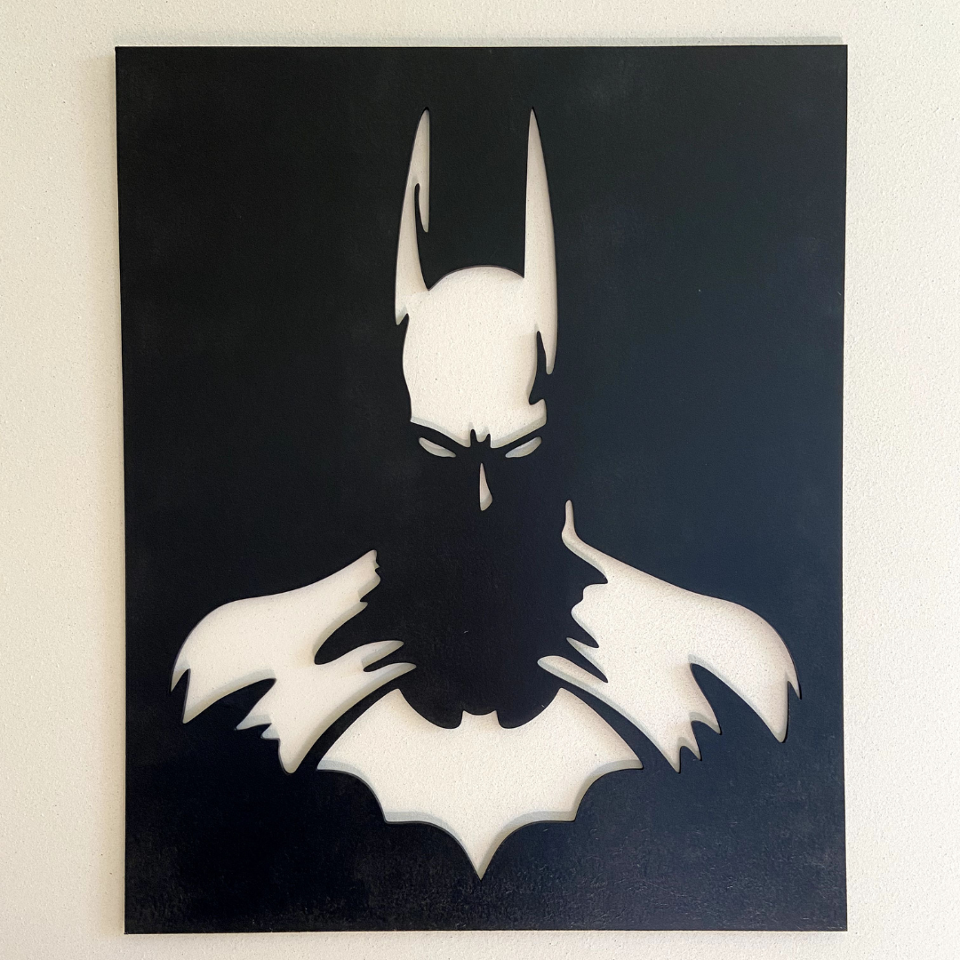Superhelden Wandkunst aus MDF-Holz – Schwarzes Avengers Wandbild als Geschenkidee