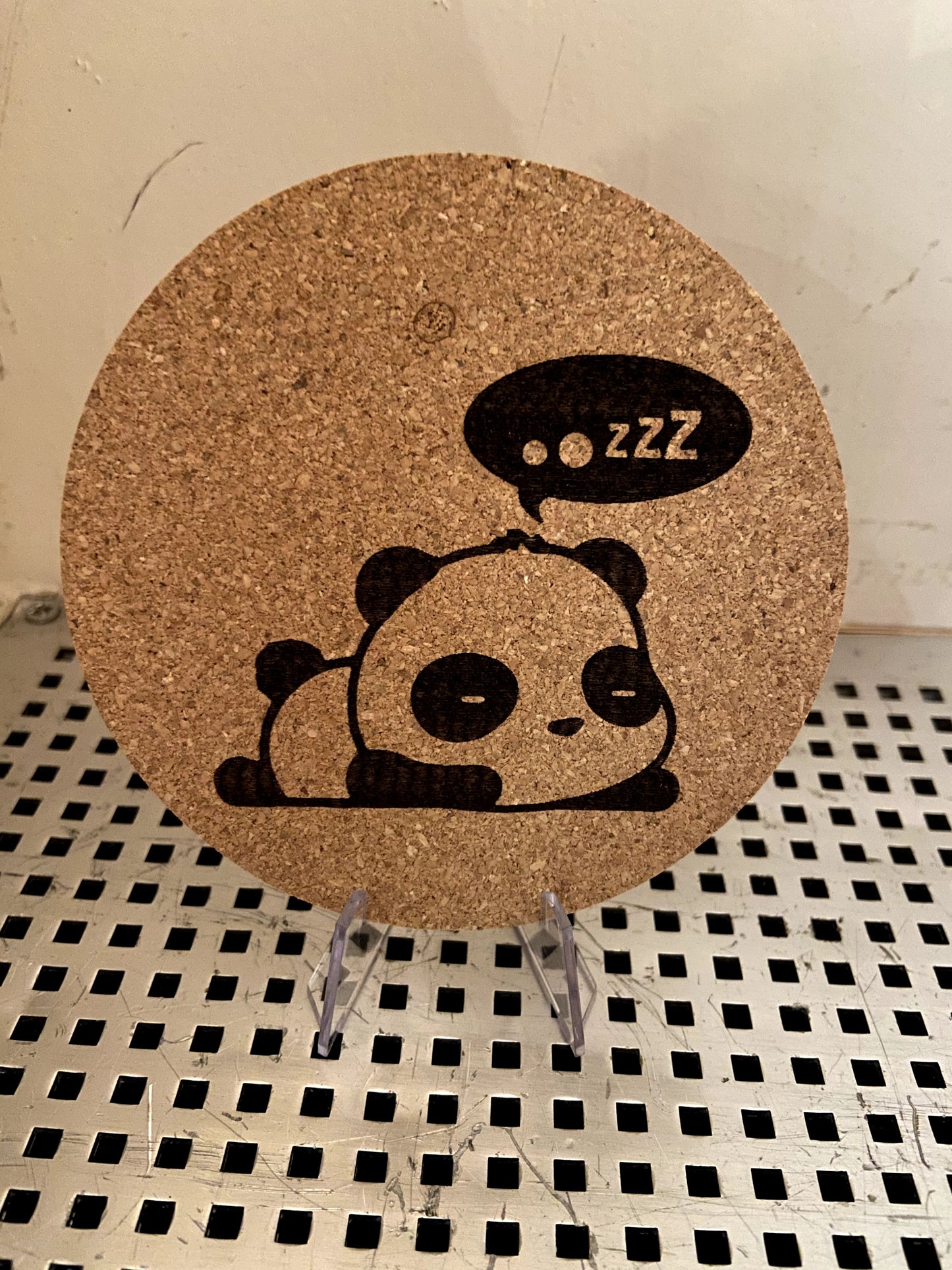 Korkuntersetzer mit Panda Motiven - Umweltfreundliche Tischdeko, 3er Set Panda Design Untersetzer