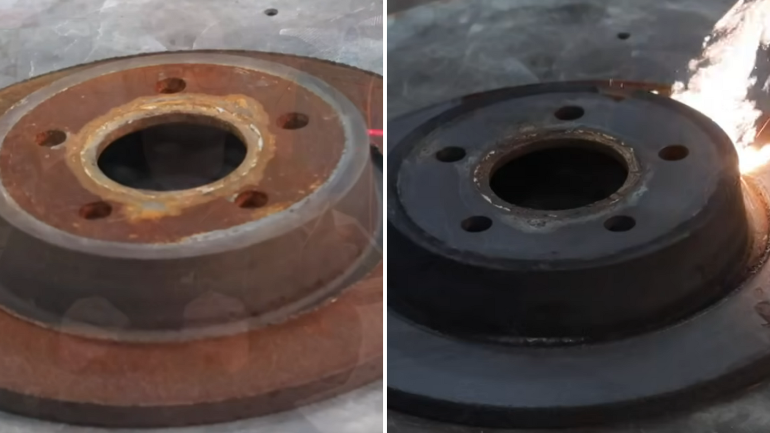 Laserreinigung Metall vorher nachher