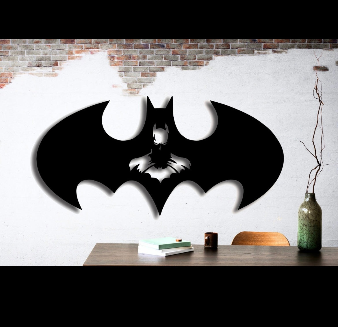Superhelden Wandkunst aus MDF-Holz – Schwarzes Avengers Wandbild als Geschenkidee