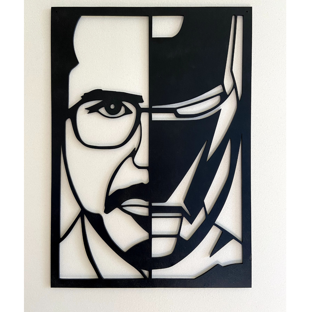 Superhelden Wandkunst aus MDF-Holz – Schwarzes Avengers Wandbild als Geschenkidee