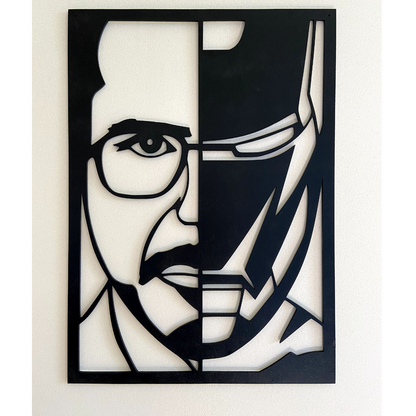 Superhelden Wandkunst aus MDF-Holz – Schwarzes Avengers Wandbild als Geschenkidee